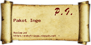 Pakot Inge névjegykártya